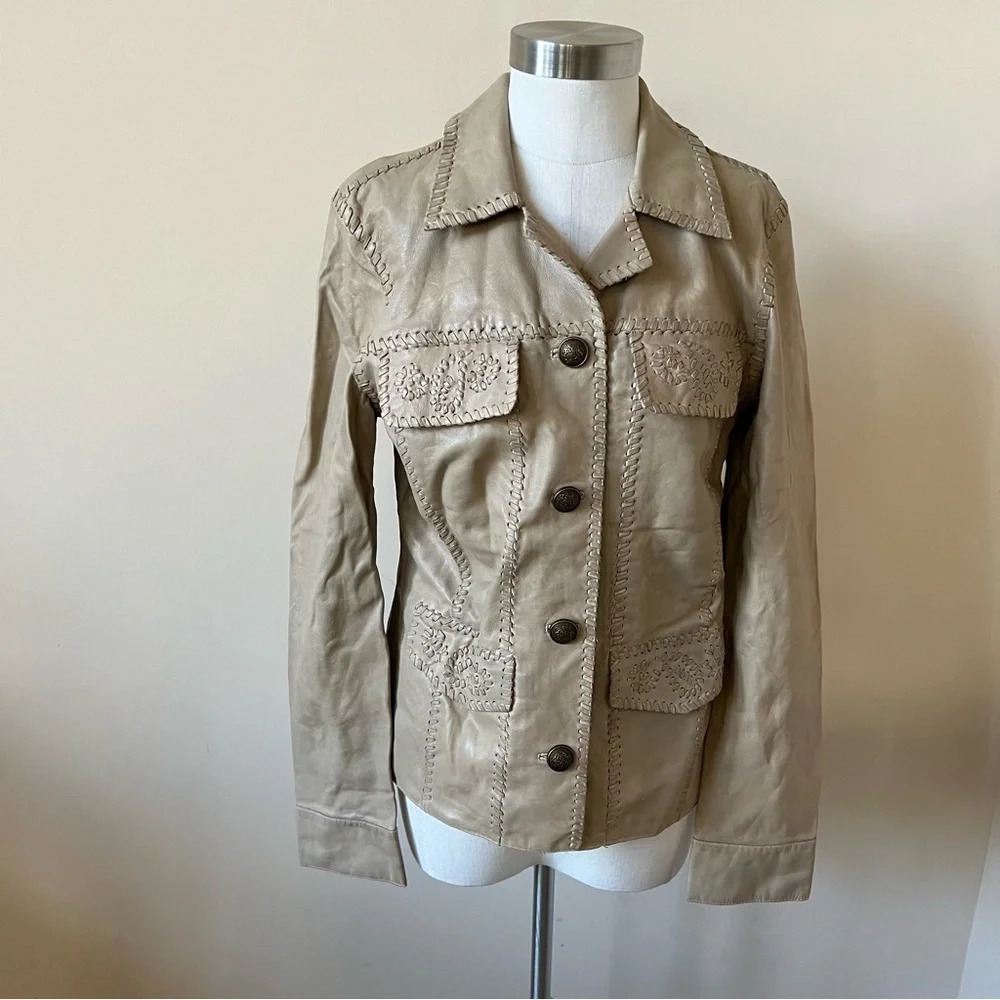 Free People We thefree crescent moon genuine leather jacket 17892 - Picture 2 of 10